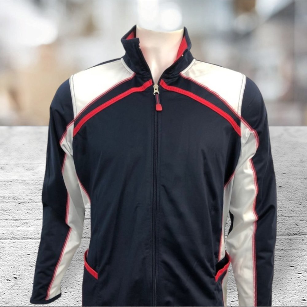 Coldwater Creek Red White Blue Polyester Jacket 1X